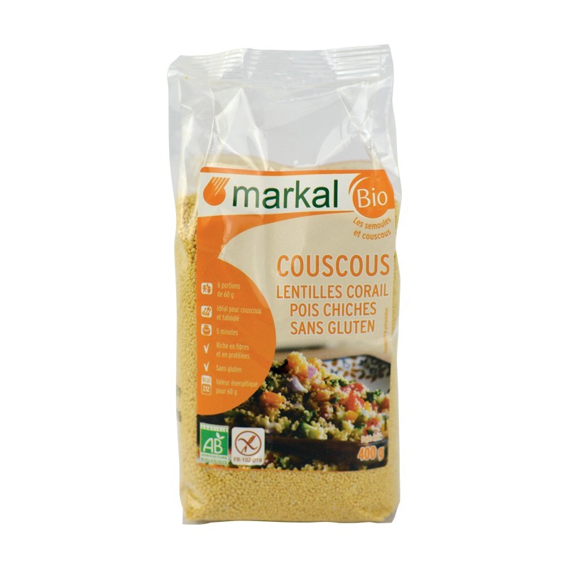 You are currently viewing Couscous de lentilles corail et pois chiche sans gluten de la marque MARKAL