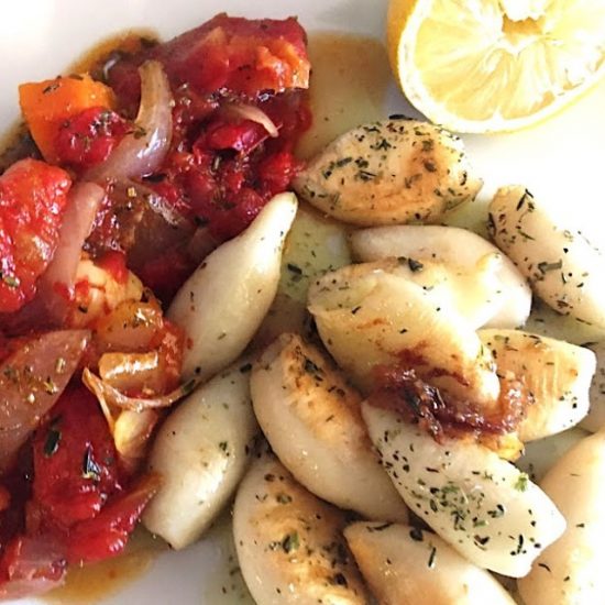 Encornets cuisinés à la tomate fraiche